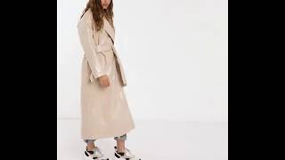 Vinyl trench coat in nude