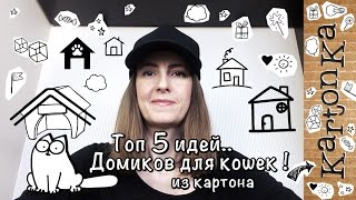 Топ 5 идей домиков для кошек, которые можно сделать своими руками из картона.