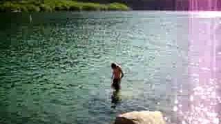 Corey swimming in Echo Lake
