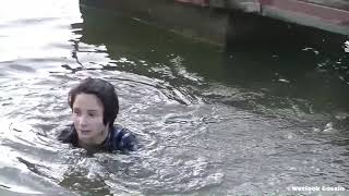 Eliska in the pond - wetlook girl