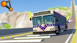 ПОЛИЦЕЙСКИЕ ШИПЫ ПРОТИВ РЕАКТИВНОГО АВТОБУСА В BEAMNG DRIVE