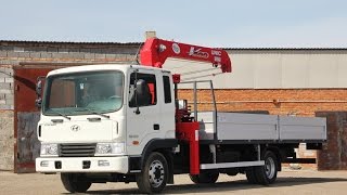 Грузовик HYUNDAI с краном манипулятором 3 тонны: тестовая работа