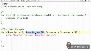 Tutorial 17 - PHP For Loop