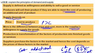 CFA Level 1 Economics Reading 13 LOS B Supply Concepts Part 1