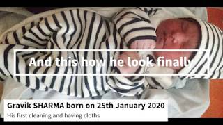 New born baby's first bathe | Gravik SHARMA born on 25th January 2020