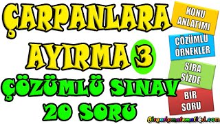 Cebirsel İfadeleri Çarpanlara ayırma Çözümlü Test Sınavı / 8.Sınıf TEOG