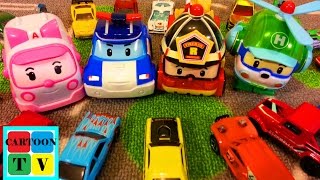 Robocar Poli Roy Helly Amber save Hot Wheels Cartoon for Kids