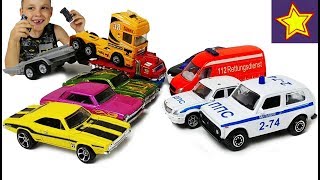 Полицейские машинки против гоночных машинок Car toys police vs streetracers