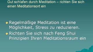 Gut schlafen durch Meditation -- richten Sie sich einen Meditationsort ein