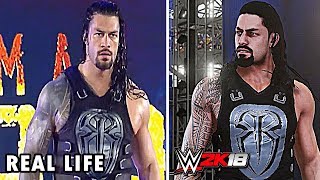 WWE 2K18 vs Real Life - Roman Reigns Wrestlemania 33 Entrance Comparison!
