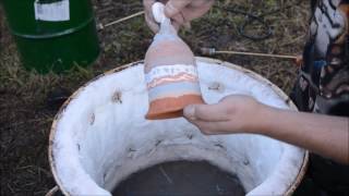 Загрузка печи керамикой для восстановительного обжига.