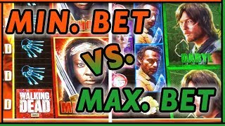 ? Walking Dead ➡ MIN vs MAX Bet ? ✦ Who WINS more? ✦ Slot Fruit Machine Pokies w Brian Christopher