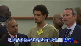 Junior`s mom faces suspects accused of killing her 15-year-old son
