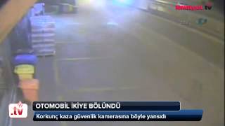 Kocaeli Başiskele de Feci Kaza Araba İkiye Ayrıldı