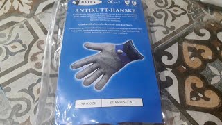 Кольчужная перчатка для обвалки мяса.
Chain mail glove for cutting meat