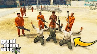 ¿Que Pasa Si le Damos Armas A los Presos de la Carcel de GTA 5?
