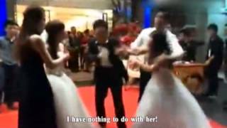 Bride,mistress in epic wedding catfight