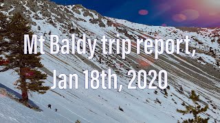 Mount Baldy trip report Jan 18th 2020, via Ski Hut trail and western Baldy Bowl. Mt Baldy snow hike.