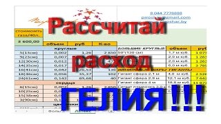 Рассчитать расход гелия на воздушные шары/Calculate the flow rate of helium in balloons. ПРОСТО!!!