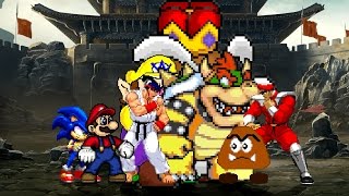 Team Super Mario vs Team Goomba 4v4 Patch MUGEN 1.1 Battle!!!