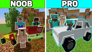 Minecraft - NOOB vs PRO : SUPER FAMILY CAR BATTLE in Minecraft Animation