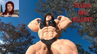 The sleeping muscle growth extreme female muscle growth animation
