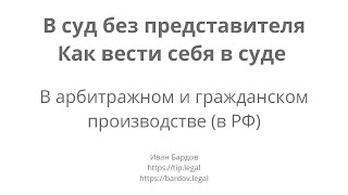 В суд без представителя. Как вести себя в суде [вкл. аннотации]