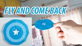 Paper Captain America's Shield that fly and come back (Origami Shuriken) - DIY (Henry Pham)