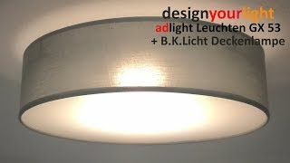 B K Licht Deckenleuche auf adlight Leuchtenteil GX53 von act4lux