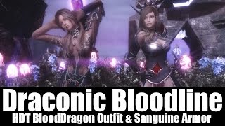 Skyrim Mods - Draconic Bloodline 'HDT BloodDragon Outfit & Sanguine Armor' [4k/HD]