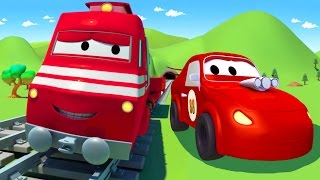 Troy der Zug und das Rennauto | Auto & Lastwagen Cartoons für Kinder