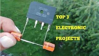 TOP 3 ELECTRONIC PROJECTS WITH TRANSISTOR TIP35C, IC TDA2030 AND BRIDGE RECTIFIER.