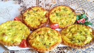 ميني كيش بالدجاج من ألذ ما يكون  وجبة عشاء في 10 دقائق  Mini quiche
