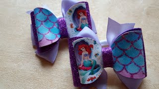 Бант по шаблону с русалочкой Ариель!!!