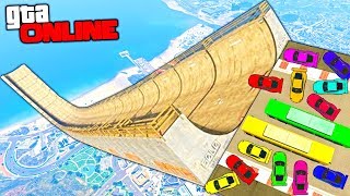 КУЧА МАШИН ОДНОВРЕМЕННО ПАДАЕТ С ОГРОМНОЙ ГОРЫ НА НАС - САМАЯ СТРАШНАЯ ЛАВИНА СМЕРТИ В ГТА 5 ОНЛАЙН