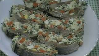 ПРАЗДНИЧНАЯ ЗАКУСКА ИЗ ФАРШИРОВАННОЙ СЕЛЕДКИ. ФАРШИРОВАННАЯ СЕЛЬДЬ. РУЛЕТ ИЗ СЕЛЬДИ НА НОВЫЙ ГОД.