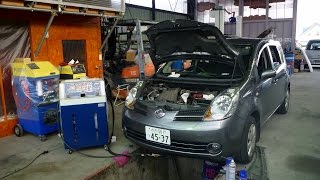 日産　ノート　ATFオイル交換　オートマオイル交換　ATトルコン太郎　トキワ自工　茨城県水戸市
