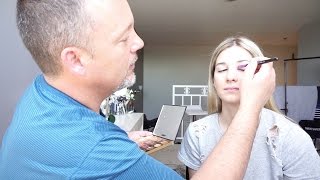 Dad Does My Makeup Challenge