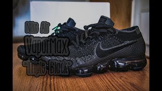 Nike Air VaporMax FlyKnit "Triple Black" | Unboxing & Review | Chris's Kicks