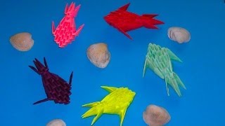 Оригами рыбка из модулей (видео схема сборки) МК для начинающих