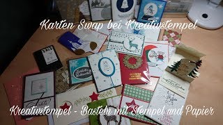 Karten Swap Kartentausch bei Kreativstempel Thema Weihnachten und Dankeschön Verlosung