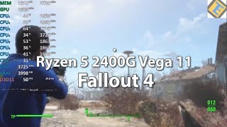 Ryzen 5 2400G Fallout 4 GPU@1600Mhz DDR4-3466. Gameplay Benchmark
