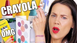CRAYOLA CRAYONS MAKEUP TESTED ... OMG