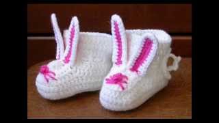 Вязаные пинетки для новорожденных. Веселенькие. Merry Crochet booties for newborns