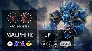 Malphite Top vs Nocturne - KR Grandmaster Patch 9.12
