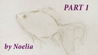 How to draw a goldfish PART 1/ как нарисовать золотую рыбку ЧАСТЬ 1