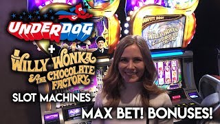 FIRST time Playing ✦ UNDERDOG ✦ Slot Machine! Max Bet! Original WONKA! BONUSES!!!
