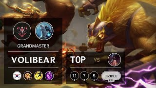 Volibear Top vs Akali - KR Grandmaster Patch 9.8