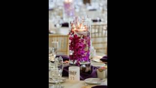 Submerged Purple Orchid Centerpieces