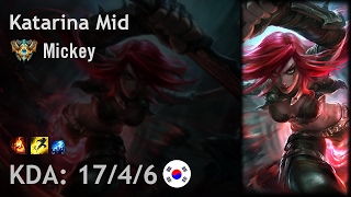 Katarina Mid vs Ryze - Mickey - KR Challenger Patch 7.2